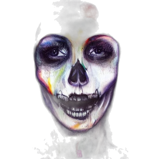 mask, face, watercolor, photorealistic, concept art, fantasy art, dark, colorful transparent PNG cut-out