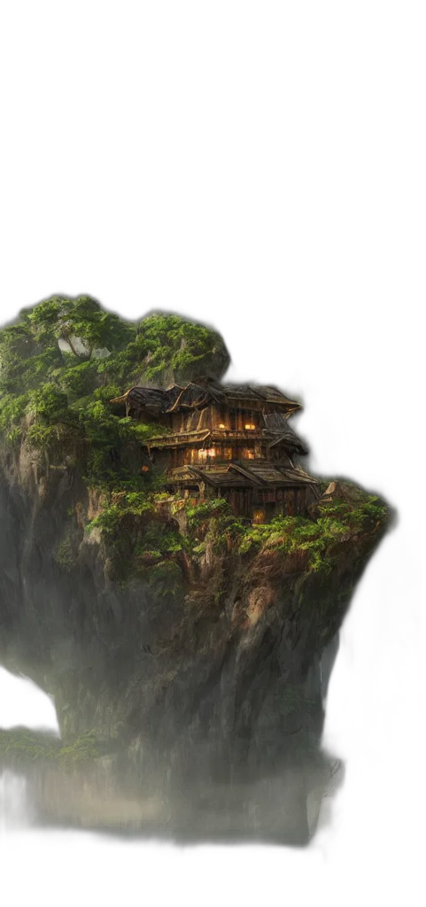 building, tree, dragon, concept art transparent PNG cut-out