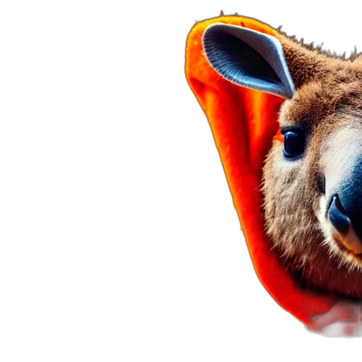 animal, hat, mask, creature, portrait, photo, kangaroo, wearing transparent PNG cut-out