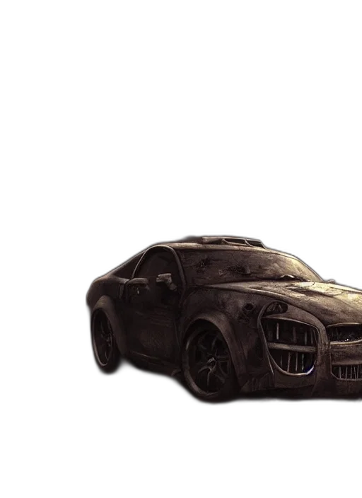 car, weapon, robot, concept art, 3d render, photorealistic, watercolor, dark transparent PNG cut-out