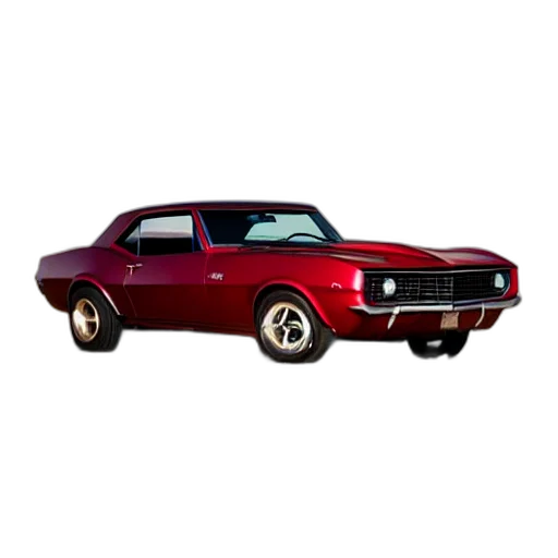 car, photorealistic, 3d render, camaro transparent PNG cut-out