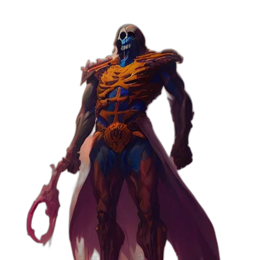 creature, staff, concept art, fantasy art, comic book art, pixel art, dark, blue transparent PNG cut-out