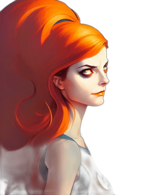 face, comic book art, concept art, fantasy art, photorealistic, fire, red, golden transparent PNG cut-out