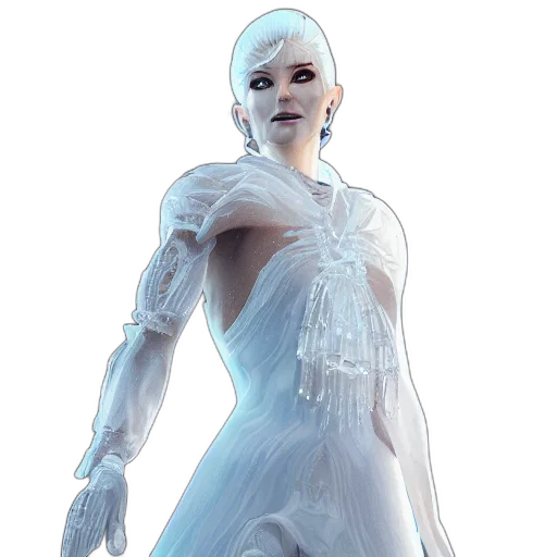 dress, robot, creature, staff transparent PNG cut-out