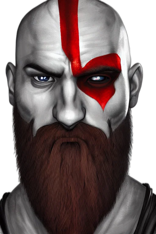 face, fantasy art, comic book art, photorealistic, concept art, portrait, kratos, highly transparent PNG cut-out