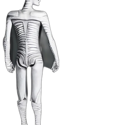 robot, jacket, creature, staff transparent PNG cut-out