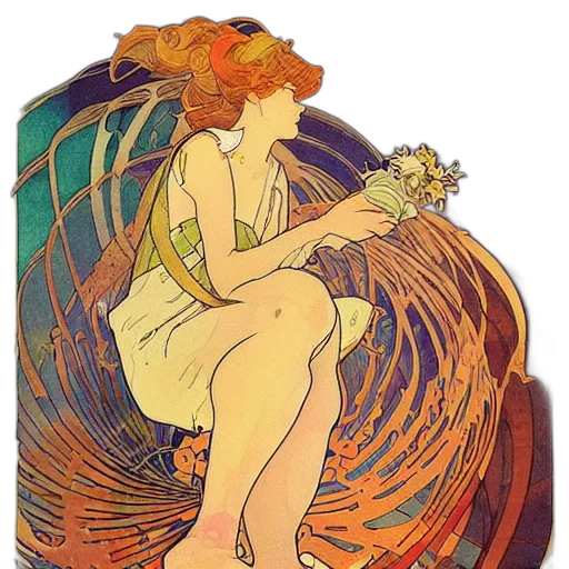 dress, flower, jewelry, watercolor, fantasy art, concept art, pixel art, fire transparent PNG cut-out