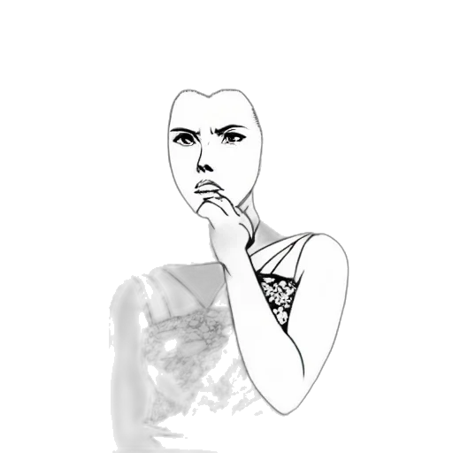 face, mask, dress, jewelry, cartoon, photorealistic, concept art, pencil sketch transparent PNG cut-out
