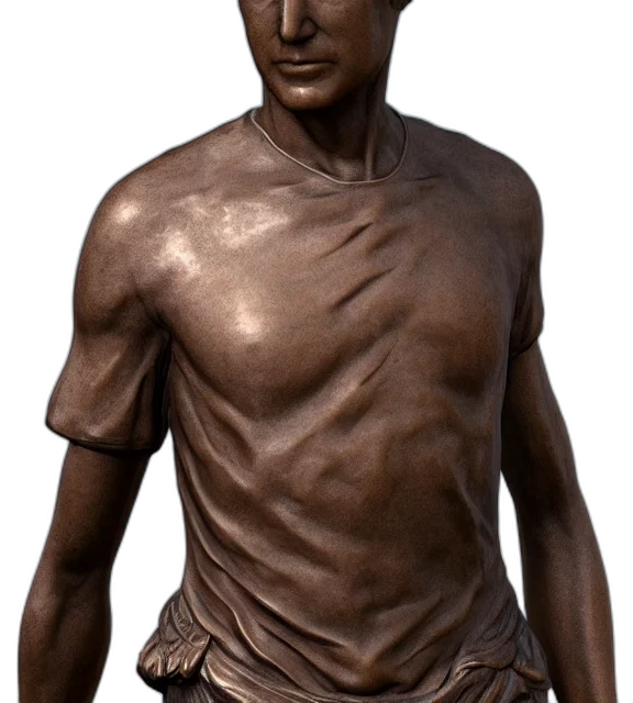 face, staff, 3d render, photorealistic, concept art, fantasy art, photo, bronze transparent PNG cut-out