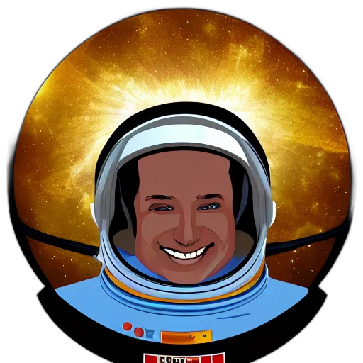cartoon, outer space, astronaut, planet, inside, helmet, digital, photo transparent PNG cut-out
