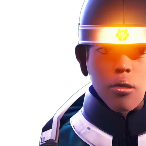 robot, face, mask, concept art, cyberpunk, 3d render, anime, neon lights transparent PNG cut-out