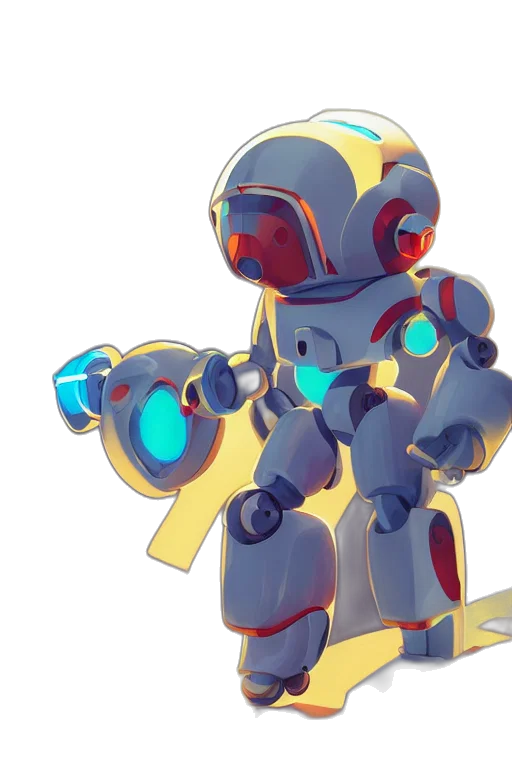 robot, weapon, concept art, 3d render transparent PNG cut-out