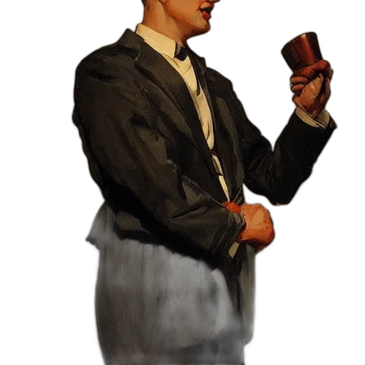 staff, jacket, face, concept art, photorealistic, oil painting, pixel art, city street transparent PNG cut-out