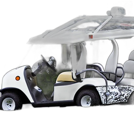 car, robot, concept art, 3d render, photorealistic, scene, golf, cart transparent PNG cut-out