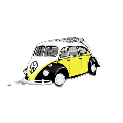 car, cartoon, concept art, comic book art, beatles, volkswagen, beetles, insect transparent PNG cut-out