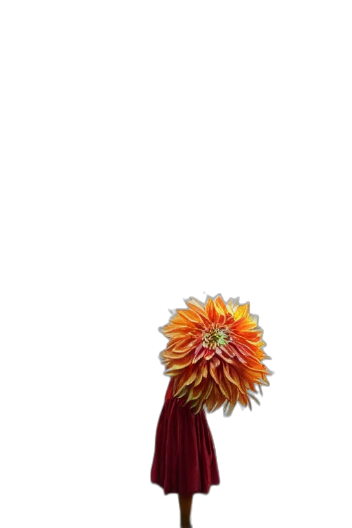 flower, staff, crown, hair, 3d render, concept art, photorealistic, pixel art transparent PNG cut-out