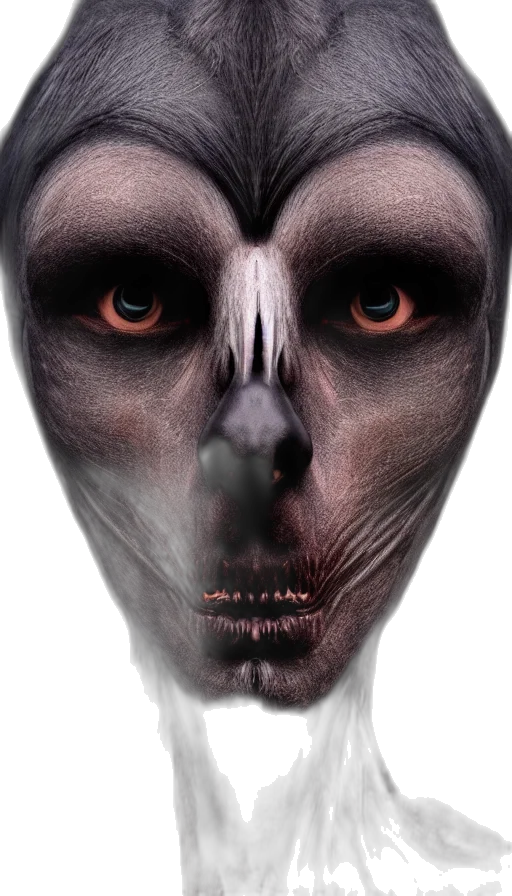 mask, face, creature, animal, photorealistic, 3d render, concept art, fantasy art transparent PNG cut-out