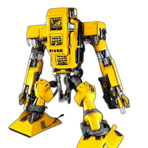 robot, 3d render, concept art, dewalt transparent PNG cut-out