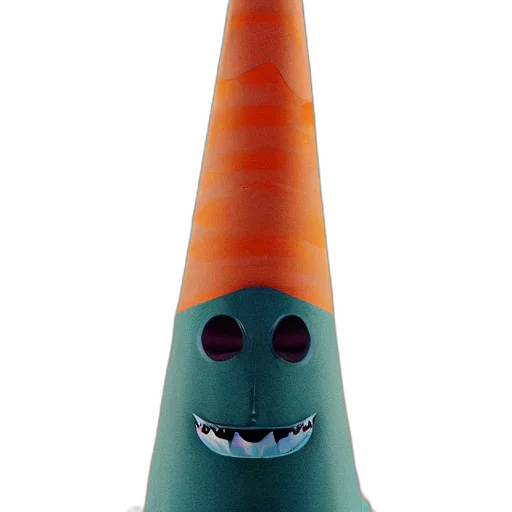 hat, staff, crown, bottle, 3d render, concept art, orange, striped transparent PNG cut-out