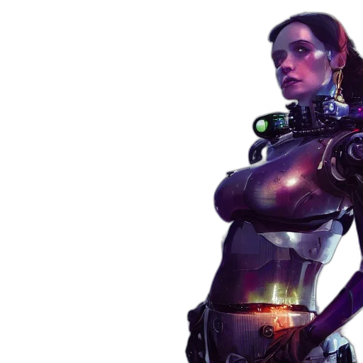 robot, cyberpunk, concept art, fantasy art transparent PNG cut-out