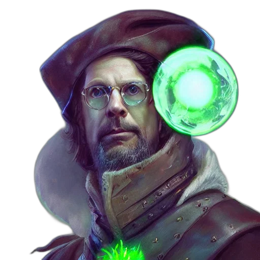 staff, face, fantasy art, cyberpunk transparent PNG cut-out