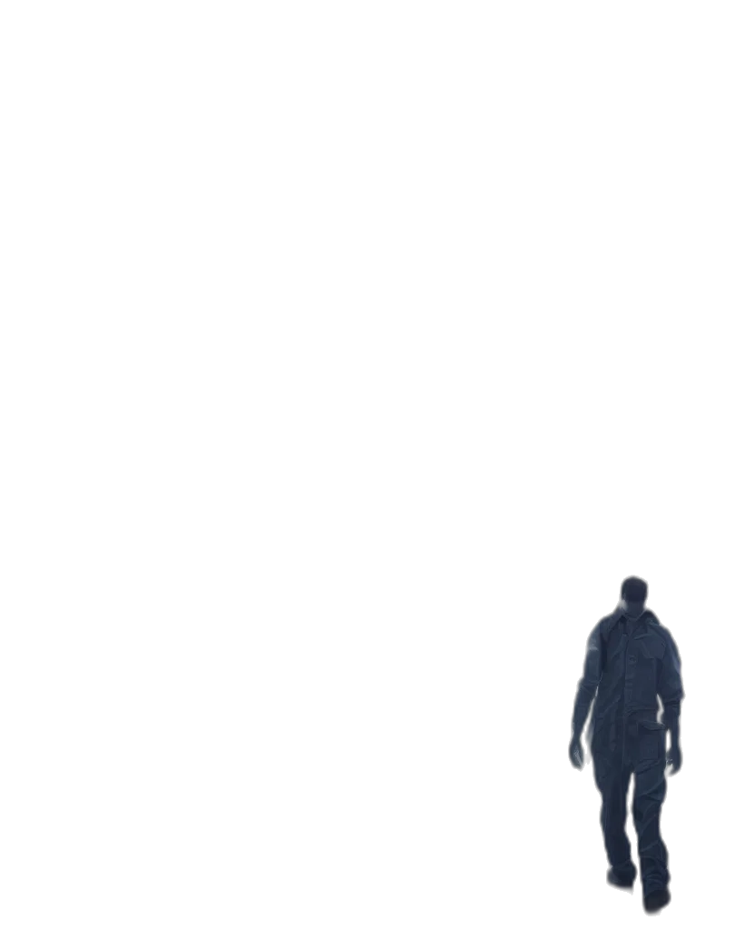 robot, creature, staff, jacket transparent PNG cut-out