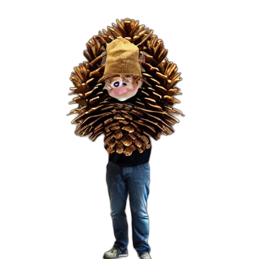 hat, hair, jacket, staff, 3d render, man, pine, cone transparent PNG cut-out