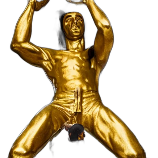 concept art, 3d render, golden, giant transparent PNG cut-out