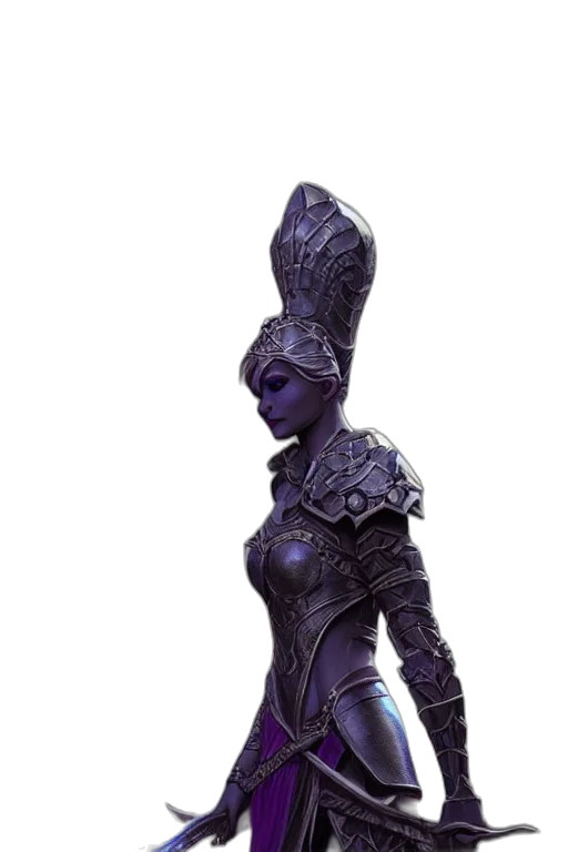 staff, mask, dress, crown, concept art, fantasy art, 3d render, blue transparent PNG cut-out
