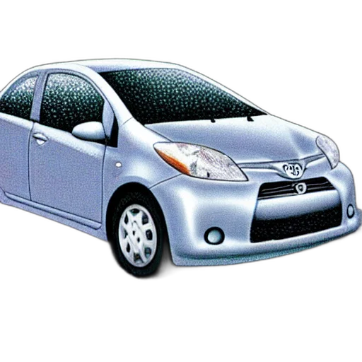 car, photorealistic, 3d render, concept art, pointilliest, painting, grey, toyota transparent PNG cut-out
