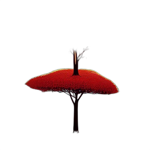 umbrella, hat, crown, tree, concept art, 3d render, photorealistic, pixel art transparent PNG cut-out