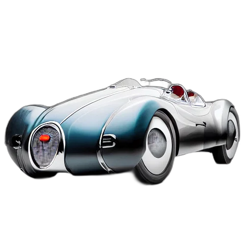 car, 3d render, concept art, photorealistic, retro, futuristic, bugatti, type transparent PNG cut-out