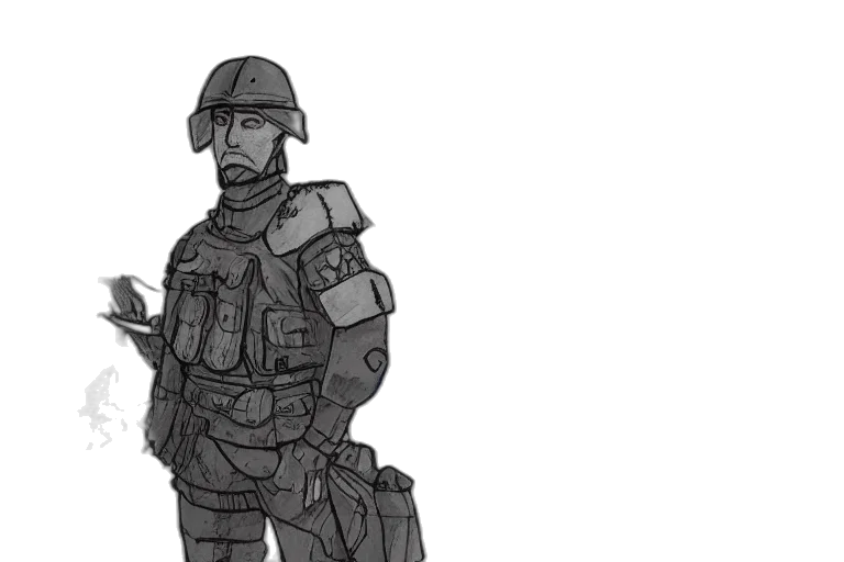 weapon, jacket, staff, concept art transparent PNG cut-out