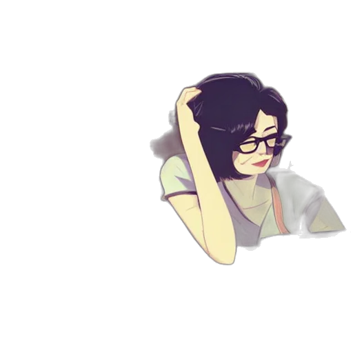staff, hair, pixel art, anime, cartoon, concept art, pastel, monochrome transparent PNG cut-out