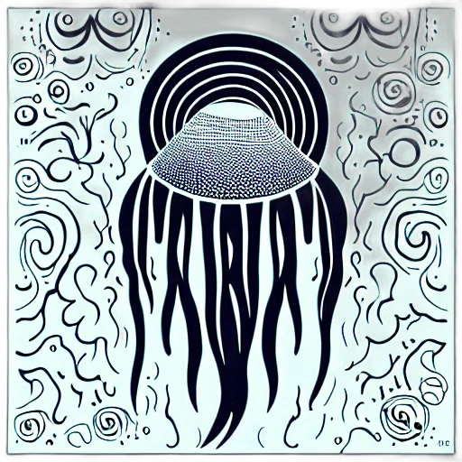 hair, mask, creature, umbrella, fantasy art, concept art, comic book art, pixel art transparent PNG cut-out