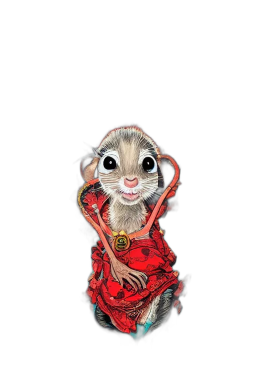 animal, dress, jacket, staff, photorealistic, 3d render, concept art, watercolor transparent PNG cut-out