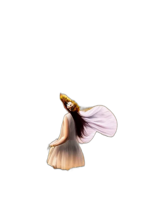hair, crown, dress, staff, concept art, pixel art, fantasy art, 3d render transparent PNG cut-out