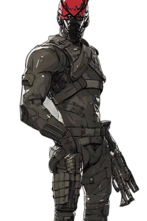 weapon, robot, concept art, comic book art, cyberpunk, pixel art, monochrome, dark transparent PNG cut-out