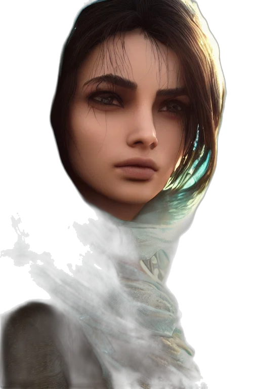 face, mask, dress, hair, fantasy art, photorealistic, concept art, oil painting transparent PNG cut-out