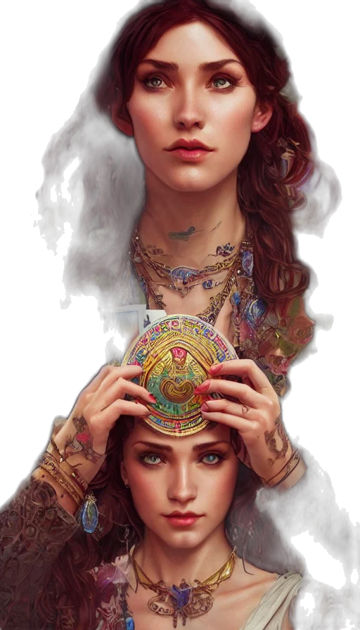 jewelry, crown, face, fantasy art transparent PNG cut-out