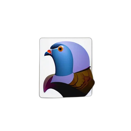hat, animal, 3d render, pixel art, photorealistic, dark, colorful, blue transparent PNG cut-out