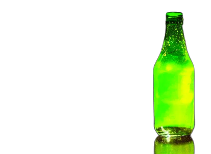 bottle, food, 3d render, photorealistic, green, product, still, nuka transparent PNG cut-out