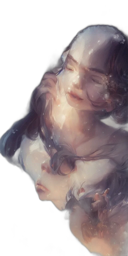 face, dress, mask, creature, photorealistic, fantasy art, concept art, oil painting transparent PNG cut-out