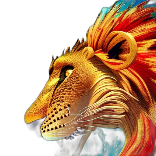 dragon, animal, fantasy art, concept art, photorealistic, 3d render, golden, closeup transparent PNG cut-out
