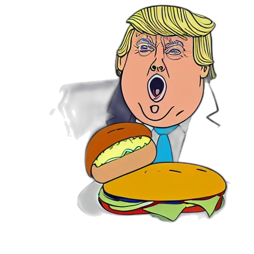 food, cartoon, concept art, photorealistic, pixel art, close, portrait, obese transparent PNG cut-out