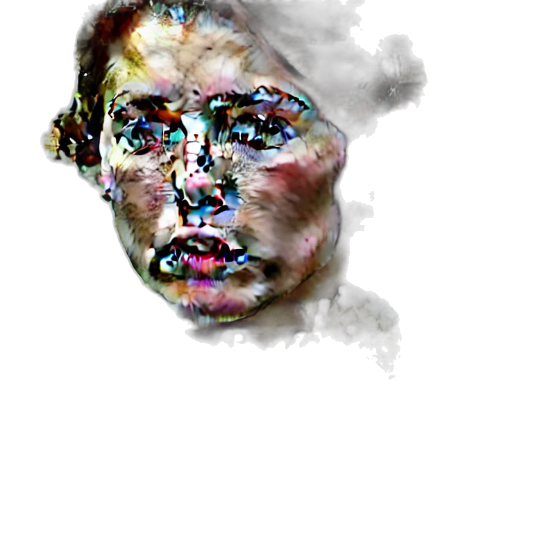 face, mask, creature, hair, photorealistic, watercolor, concept art, 3d render transparent PNG cut-out