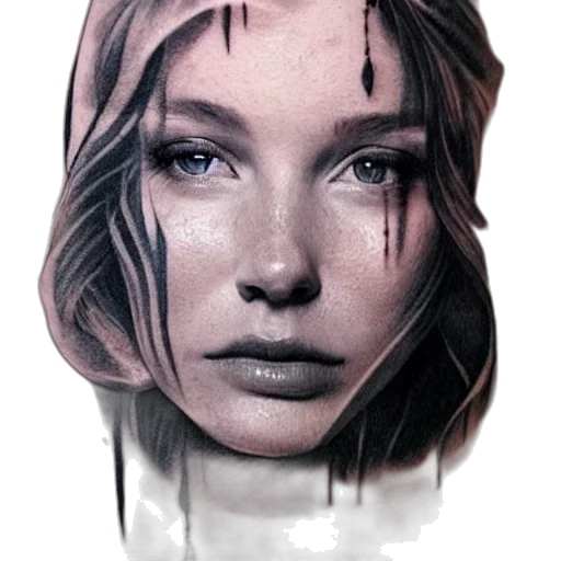 face, mask, hair, robot, photorealistic, watercolor, oil painting, concept art transparent PNG cut-out