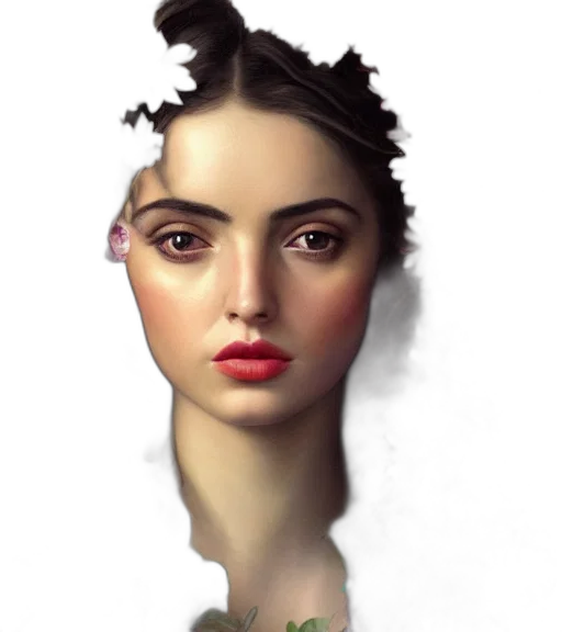 face, jewelry, crown, hair, photorealistic, oil painting, fantasy art, concept art transparent PNG cut-out