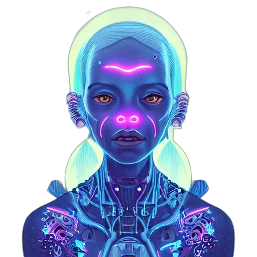 robot, face, mask, creature, cyberpunk, concept art, pixel art, fantasy art transparent PNG cut-out