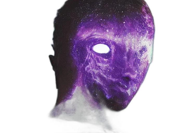 mask, face, creature, robot, concept art, vaporwave, 3d render, photorealistic transparent PNG cut-out